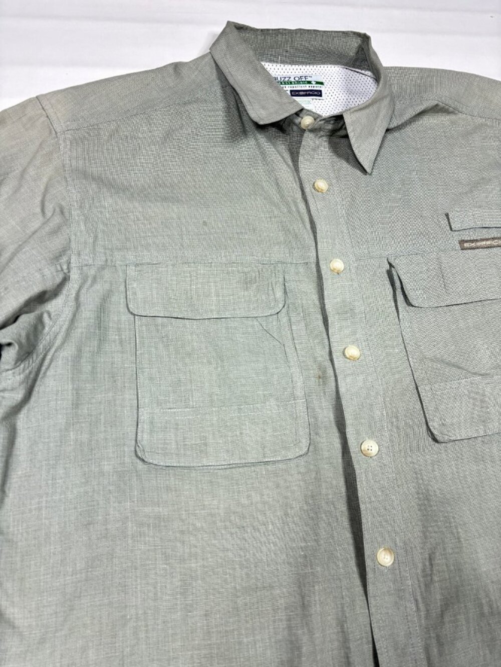 ExOfficio Buzz Off Insect Shield Repellent Green Long SleeveButton Shirt Mens XL - Picture 4 of 9